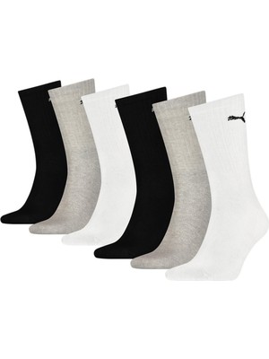 Aesco Puma Unisex Yetişkin Puma Unısex Crew Sock 6p Eco Çorap Grey Combo 35/38