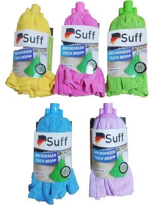 Die Grup Suff Mikrofiber Havlu Mop Yedek Paspas, Vidalı, Orta Boy, Karma Renk (1 Adet)