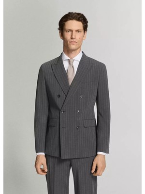 Mango Slim Fit Monaco Kruvaze Blazer Ceket