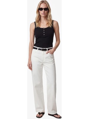Aesco Pamuklu Slim Fit Süs Düğmeli U Yaka Fitilli Atlet