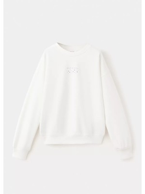 Mango Desenli Pamuklu Sweatshirt