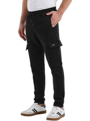 Aesco Slazenger Valora In Erkek Cepli Dar Paça Siyah Eşofman Altı