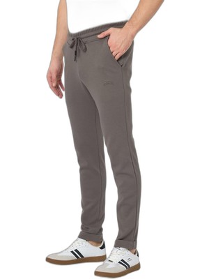 Aesco Slazenger Blazeway Erkek Cepli Dar Paça Koyu Gri Eşofman Altı