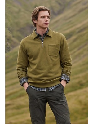 Aesco Defacto Pamuklu Regular Fıt Yarım Fermuarlı Sweatshirt F8215AX26SP