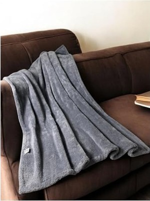 Die Grup 60 x 80 cm Füme Gri Yıkanabilir Yumuşak Kedi Köpek Battaniyesi