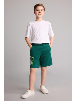 Aesco DEFACTO%100 Pamuk Minecraft Regular Fit Sweatshirt Kumaşı Şort Erkek Çocuk H8245A826HS