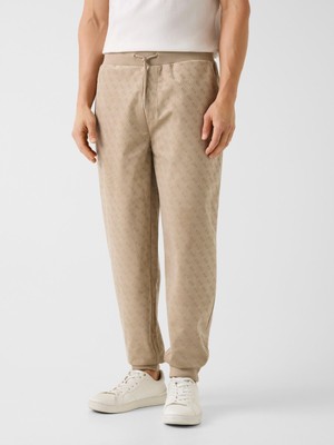 Aesco Guess Cochise Erkek Aktif Regular Fit Eşofman Altı, Bej, S Beden