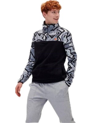 Aesco Bad Bear Mirage Half Zip Erkek Siyah Sweatshirt, L, 210221007-NGT