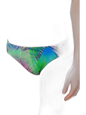 Aesco Suwen Palm Yanı Pileli Bikini Alt