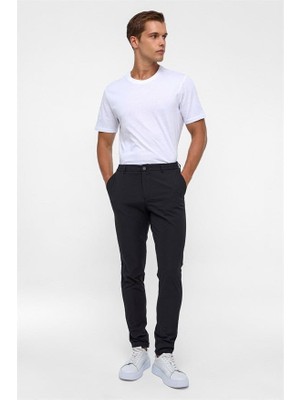 Aesco Süvari Siyah Slim Armürlü Jogger Pantolon, 46