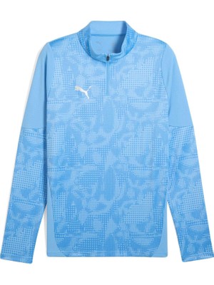 Aesco Puma Teamcup Football Erkek Çeyrek Fermuarlı Üst,team Light Blue-Puma Silver-Cl L