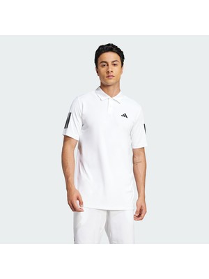 Aesco Adidas Club 3str Polo Erkek Kısa Kollu Polo Yaka Tişört, White, Xl