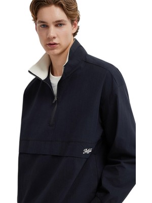 Aesco Yarı Fermuarlı Siyah Sweatshirt Oversize/geniş Kesim 0211890-900