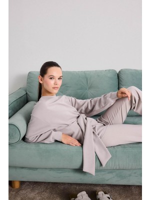 Aesco Defacto Modal Kuşaklı Sweatshirt G0004AX25WN