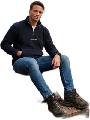 Aesco Buratti Regular Fit Yarım Fermuarlı Dik Yaka Yumuşak Dokulu Sweat Erkek Sweat 59060661
