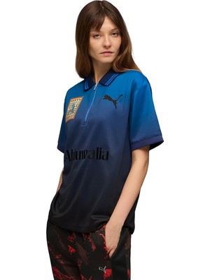 Aesco Puma x Ahluwalıa Unisex Geniş Kesim Polo Yaka T-Shirt, L, 635234, Racing Blue-Aop, Unisex Yetişkin
