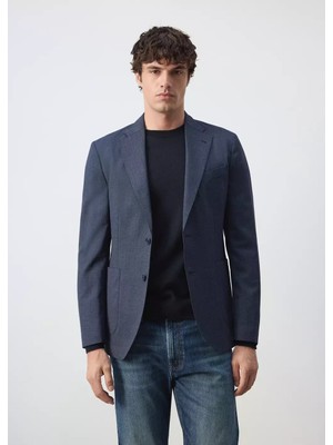Mango Dar Kesim Yün Karışımlı Blazer Ceket