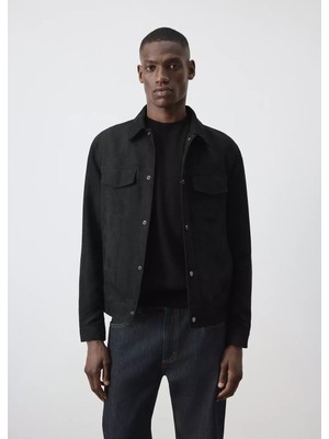 Mango Gömlek Yakalı Denim Mont