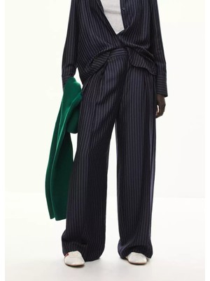 Mango Diplomatik Çizgili Wide Leg Pantolon