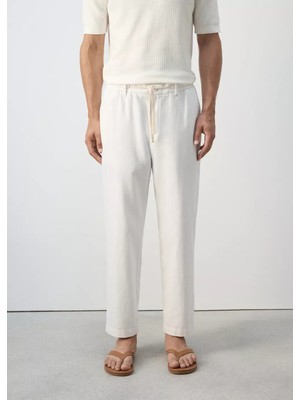 Mango Pamuk Keten Karışımlı Relaxed Fit Pantolon