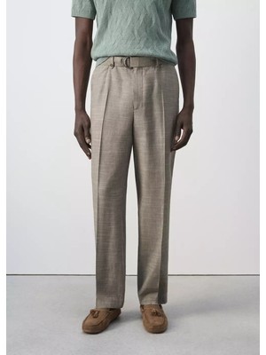 Mango Keten Karışımlı Relaxed Fit Pantolon