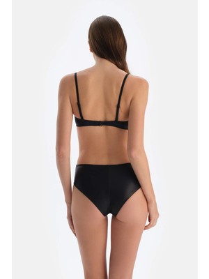 Aesco Dagi Kadın Brazilian Bikini Alt, Örme, Siyah, 36