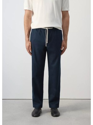 Mango Pamuk Keten Karışımlı Relaxed Fit Pantolon