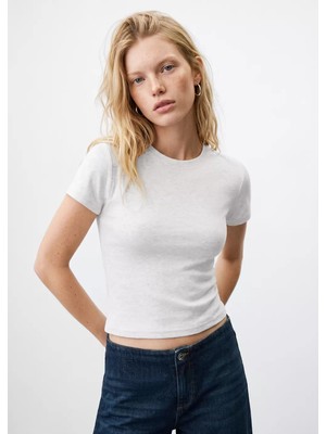 MANGO Teen Kısa kollu dar kesim tişört