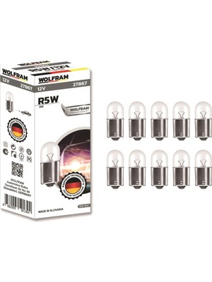 Aesco Wolfram R5W 67 Park Ampul 12V 5W 10 Adet
