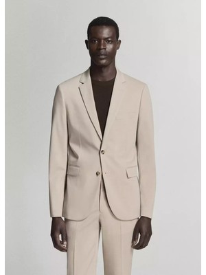 Mango Streç Kumaştan Süper Dar Kesim Blazer Ceket