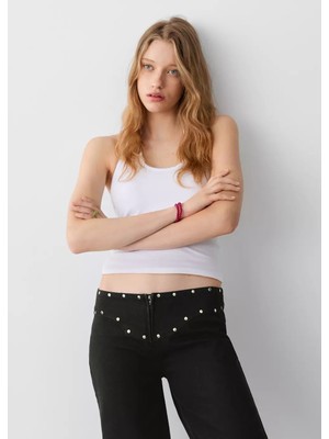 Mango Düşük Bel Kalıcı Zımbalı Jean Pantolon