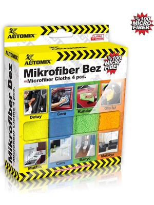 Aesco Automix 4’lü Kutulu Mikrofiber Bez | Aracınız Için Pratik ve Çiziksiz Temizlik