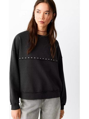Mango Zımba Detaylı Pamuklu Sweatshirt