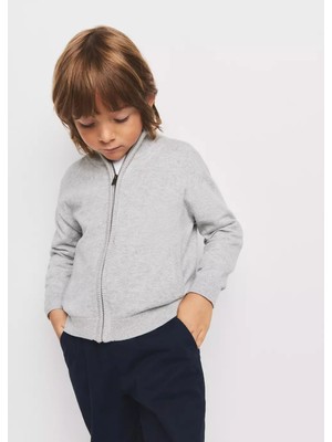 MANGO Baby %100 pamuklu fermuar detaylı hırka