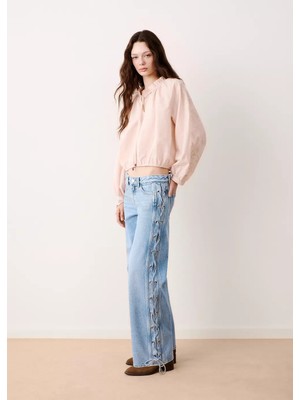 Mango Kordon Detaylı Düz Kesim Jean