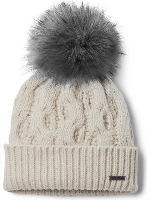 Aesco Columbia Kadın Sınırsız Günler Kablo Örme Pom Beanie, Kara Taş, Tek Beden