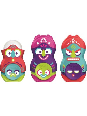 Aesco Maped Ofis ve Kırtasiye 049131 Loopy Fancy Tek Delikli Silgili Kalemtraş