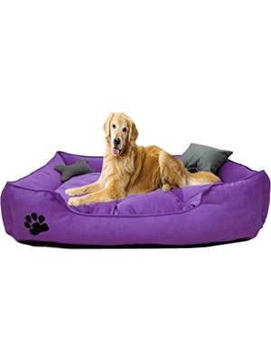 Die Grup Yıkanabilir Ultra Soft Büyük Irk Köpek Yatağı, Mor Renk