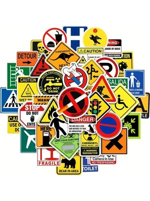 Aesco Ms Major Selection 50 Adet Uyarı Levha Sticker Seti