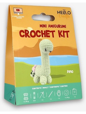 Die Grup Hello Easy Tığ Işi Amigurumi Kitleri Dino