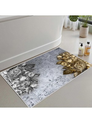 Die Grup Monnhein Banyo Paspası, Yumuşak Banyo Halısı, Kaymaz Dot Tabanlı, Su Emici, Makinede Yıkanabilir - 50 x 60 cm