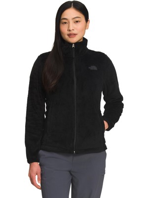 Aesco The North Face Kadın Osito Tam Fermuarlı Polar Ceket (Standart ve Büyük Beden) | Yumuşak ve Hafif Polar, Güvenli Fermuarlı El Cepleri, Elastik Manşetler, Tnf Siyah-Npf, Small
