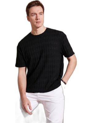 Aesco Buratti Pamuk Karışımlı Bisiklet Yaka Regular Fit T Shirt Erkek T Shirt CF24S218001