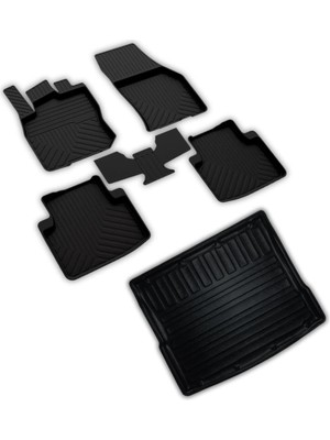 Aesco Ferrous Autoaccessories Volkswagen Tiguan 3 ile Uyumlu 4d Havuzlu Kauçuk Paspas ve Üst 3D Bagaj Havuzu 2024 ve Üstü