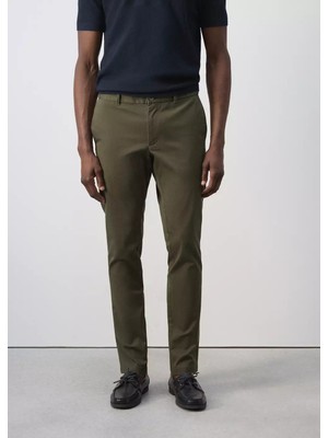 Mango Barna Slim Fit Chino Twill Pantolon