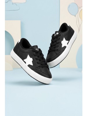 Dark Seer Çocuk Siyah Bej Sneaker Günlük Spor Bağcıklı Ayakkabı 2026 - Kids DS Oracle