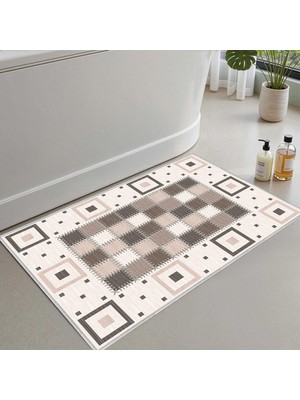 Die Grup Monnhein 2'li Set Banyo Paspası, Yumuşak Banyo Halısı, Kaymaz Dot Tabanlı, Su Emici, Makinede Yıkanabilir - 40X60-50 x 80 cm