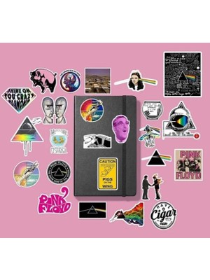 Aesco Pink Floyd Sticker Paketi/bullet Journal Defter Çıkartma Ajanda Laptop Etiket