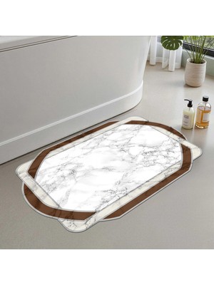 Die Grup Monnhein 2'li Set Banyo Paspası, Yumuşak Banyo Halısı, Kaymaz Dot Tabanlı, Su Emici, Makinede Yıkanabilir - 40X60-50 x 80 cm