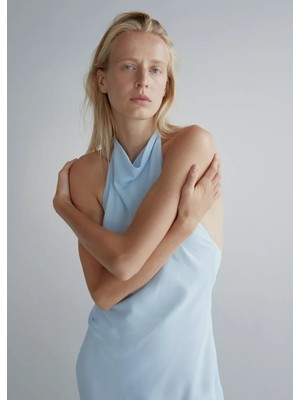 Mango Drape Halter Yaka Elbise